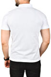 DeepSEA Erkek Beyaz Slim Fit Nefes Alan Pamuklu Kumaş Dar Kesim Kıvrılmaz Yaka Polo Yaka Tişört 2503019