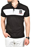 DeepSEA Erkek Siyah Slim Fit Nefes Alan Pamuklu Kumaş Dar Kesim Kıvrılmaz Yaka Polo Yaka Tişört 2503019