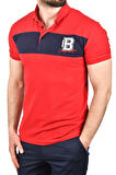 DeepSEA Erkek Kırmızı Slim Fit Nefes Alan Pamuklu Kumaş Dar Kesim Kıvrılmaz Yaka Polo Yaka Tişört 2503019