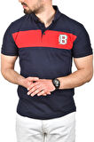 DeepSEA Erkek Lacivert Slim Fit Nefes Alan Pamuklu Kumaş Dar Kesim Kıvrılmaz Yaka Polo Yaka Tişört 2503019