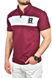 DeepSEA Erkek Bordo Slim Fit Nefes Alan Pamuklu Kumaş Dar Kesim Kıvrılmaz Yaka Polo Yaka Tişört 2503019