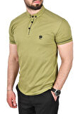 DeepSEA Erkek Yeşil Slim Fit Dar Kesim Pamuklu Pike Kumaş Polo Yaka Tişört Nefes Alan Kıvrılmaz Polo Yaka Tişört 2503020