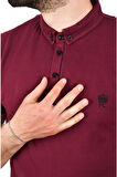 DeepSEA Erkek Bordo Slim Fit Dar Kesim Pamuklu Pike Kumaş Polo Yaka Tişört Nefes Alan Kıvrılmaz Polo Yaka Tişört 2503020