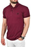 DeepSEA Erkek Bordo Slim Fit Dar Kesim Pamuklu Pike Kumaş Polo Yaka Tişört Nefes Alan Kıvrılmaz Polo Yaka Tişört 2503020