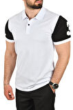 DeepSEA Erkek Beyaz Dar Kesim Pamuklu Polo Yaka Tişört Slim Fit Nefes Alan Kıvrılmaz Polo Yaka Tişört 2503022