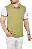DeepSEA Erkek Yeşil Dar Kesim Pamuklu Polo Yaka Tişört Slim Fit Nefes Alan Kıvrılmaz Polo Yaka Tişört 2503022