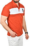 DeepSEA Erkek Kiremit Slim Fit Nefes Alan Pamuklu Kumaş Dar Kesim Kıvrılmaz Yaka Polo Yaka Tişört 2503019