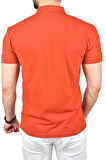 DeepSEA Erkek Kiremit Slim Fit Nefes Alan Pamuklu Kumaş Dar Kesim Kıvrılmaz Yaka Polo Yaka Tişört 2503019