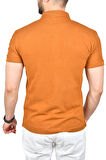 DeepSEA Erkek Taba Slim Fit Nefes Alan Pamuklu Kumaş Dar Kesim Kıvrılmaz Yaka Polo Yaka Tişört 2503019