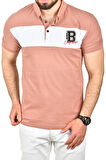 DeepSEA Erkek Pudra Slim Fit Nefes Alan Pamuklu Kumaş Dar Kesim Kıvrılmaz Yaka Polo Yaka Tişört 2503019