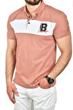DeepSEA Erkek Pudra Slim Fit Nefes Alan Pamuklu Kumaş Dar Kesim Kıvrılmaz Yaka Polo Yaka Tişört 2503019