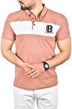 DeepSEA Erkek Pudra Slim Fit Nefes Alan Pamuklu Kumaş Dar Kesim Kıvrılmaz Yaka Polo Yaka Tişört 2503019