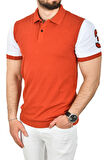 DeepSEA Erkek Kiremit Dar Kesim Pamuklu Polo Yaka Tişört Slim Fit Nefes Alan Kıvrılmaz Polo Yaka Tişört 2503022