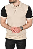 DeepSEA Erkek Bej Dar Kesim Pamuklu Polo Yaka Tişört Slim Fit Nefes Alan Kıvrılmaz Polo Yaka Tişört 2503022