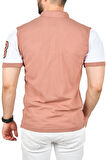 DeepSEA Erkek Pudra Dar Kesim Pamuklu Polo Yaka Tişört Slim Fit Nefes Alan Kıvrılmaz Polo Yaka Tişört 2503022
