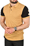 DeepSEA Erkek Camel Dar Kesim Pamuklu Polo Yaka Tişört Slim Fit Nefes Alan Kıvrılmaz Polo Yaka Tişört 2503022