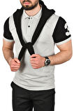 DeepSEA Erkek Gri Dar Kesim Pamuklu Polo Yaka Tişört Slim Fit Nefes Alan Kıvrılmaz Polo Yaka Tişört 2503022
