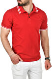 DeepSEA Erkek Kırmızı Slim Fit Pamuklu Kumaş Polo Yaka Tişört Nefes Alan Dar Kesim Kıvrılmaz Yaka Tişört 2503021