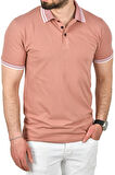 DeepSEA Erkek Pudra Slim Fit Pamuklu Kumaş Polo Yaka Tişört Nefes Alan Dar Kesim Kıvrılmaz Yaka Tişört 2503021