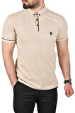 DeepSEA Erkek Bej Slim Fit Dar Kesim Pamuklu Pike Kumaş Polo Yaka Tişört Nefes Alan Kıvrılmaz Polo Yaka Tişört 2503020