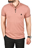DeepSEA Erkek Pudra Slim Fit Dar Kesim Pamuklu Pike Kumaş Polo Yaka Tişört Nefes Alan Kıvrılmaz Polo Yaka Tişört 2503020
