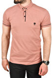 DeepSEA Erkek Pudra Slim Fit Dar Kesim Pamuklu Pike Kumaş Polo Yaka Tişört Nefes Alan Kıvrılmaz Polo Yaka Tişört 2503020