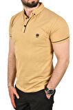 DeepSEA Erkek Camel Slim Fit Dar Kesim Pamuklu Pike Kumaş Polo Yaka Tişört Nefes Alan Kıvrılmaz Polo Yaka Tişört 2503020