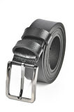 DeepSEA Erkek Siyah Hakiki Deri Klasik Kemer 3,5 cm Kumaş Pantolon Kemeri 2502635 