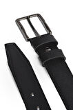 DeepSEA Erkek Siyah %100 Hakiki Deri 3,5 cm Klasik Kemer  Kumaş Pantolon Kemeri 2502636