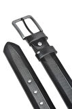 DeepSEA Erkek Siyah 4 cm Lazer İşlemeli Rugan Parlak Suni Deri Kemer 2402638