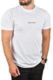 DeepSEA Erkek Beyaz Nefes Alan Pamuklu Tişört Bisiklet Yaka Dar Kesim Yumuşak Dokulu Tişört 2504352