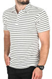 DeepSEA Erkek Beyaz Slim Fit Nefes Alan Pamuklu Polo Yaka Tişört Dar Kesim Örme Kumaş Tişört 2501207