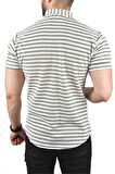 DeepSEA Erkek Beyaz Slim Fit Örme Kumaş Gömlek Likralı Dar Kesim Kısa Kol Örme Triko Gömlek 2501208