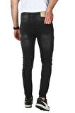 DeepSEA Erkek Antrasit Jeans Skinny Fit Likralı Taşlanmış Kot Pantolon 2508184