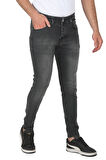 DeepSEA Erkek Antrasit Slim Fit Dar Kesim Likralı Jeans Taşlanmış Kot Pantolon 2508187