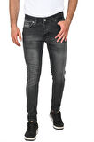 DeepSEA Erkek Antrasit Slim Fit Dar Kesim Likralı Jeans Taşlanmış Kot Pantolon 2508187