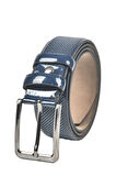 DeepSEA Erkek Lacivert Klasik Parlak Suni Deri Kemer 3,5 cm Lazer İşlemeli Suni Deri Kemer 2502653