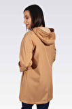 Tolga Saraçoğlu Kadın Kapüşonlu Trençkot 60122 Camel