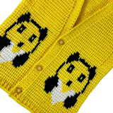 Uretti - Çiğdem 1390 1873 El Örgüsü Ayıcık Suratı Desenli Örgü Yelek - 1 - 3 Yaş