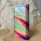 Uretti - Şebnem 6913 El Yapımı Ahşap Üzeri Ebruli İşlemeli Tasarım Kalem Kutusu - 10 x 20 cm