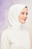 Levidor Ekru Kraş Şifon Eşarp