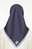 Levidor Lacivert Twill Saf İpek Eşarp