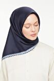 Levidor Lacivert Twill Saf İpek Eşarp