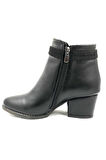 PUNTO 425055 Siyah 5 Cm Fermuarlı Kadın Bot