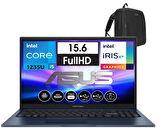 Asus vivobook 15 X1504ZA Intel I5-1235U 8gb 256GB SSD Intel Iris Xᵉ Graphics 15.6" Fhd Freedos Taşınabilir bilgisayar NJ18001+ZETTAÇANTA