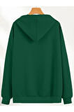 Erkek Yeşil Oversize Nevermınd Baskılı Sweatshirt