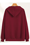 Erkek Kırmızı Oversize Nevermınd Baskılı Sweatshirt