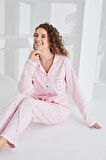 Etoile %100 Pamuk Uzun Kol Önden Düğmeli Kadın Pijama Takımı
