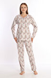 Etoile %100 Pamuk Uzun Kol Kadın Pijama Takımı