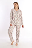 Etoile %100 Pamuk Uzun Kol Kadın Pijama Takımı